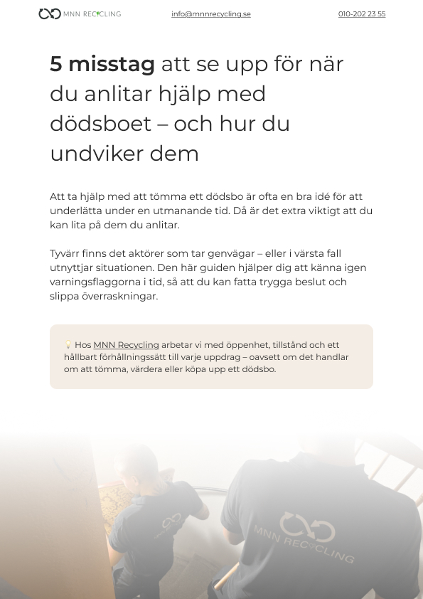 5 fallgropar nar du tar hjalp med dodsbo MNN Recycling 1