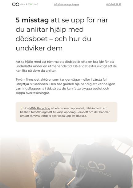 5 fallgropar nar du tar hjalp med dodsbo MNN Recycling 1